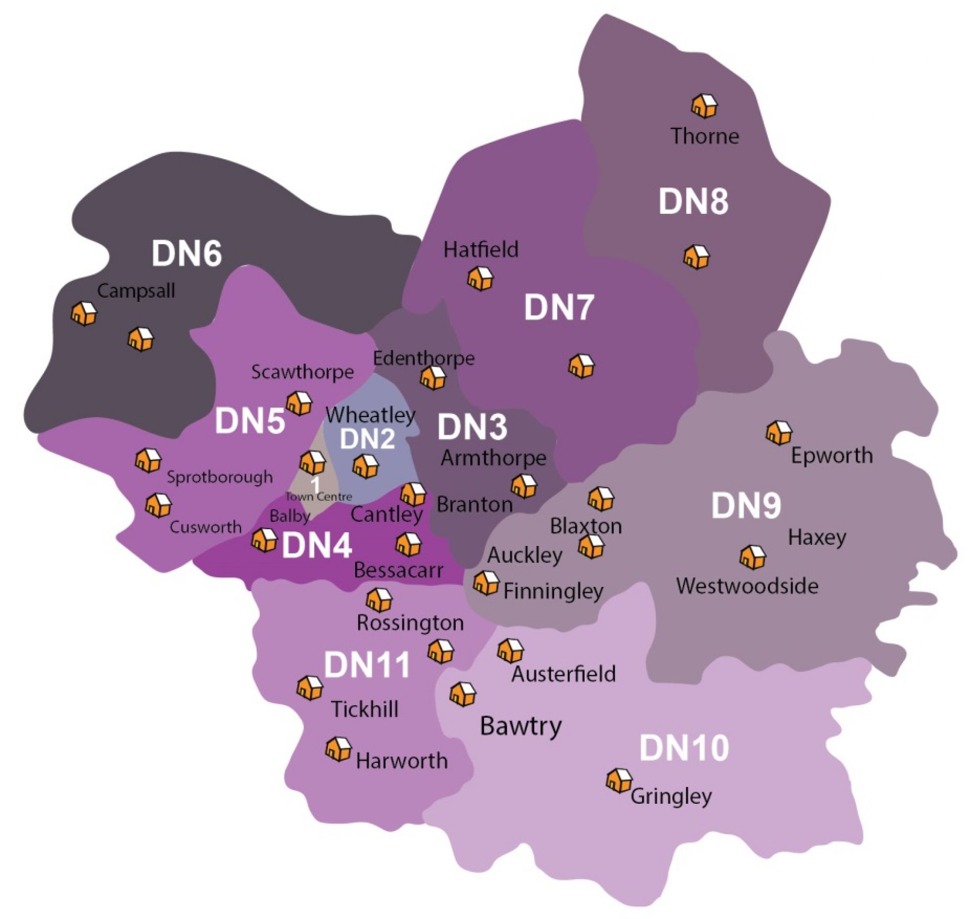 Doncaster Area Map